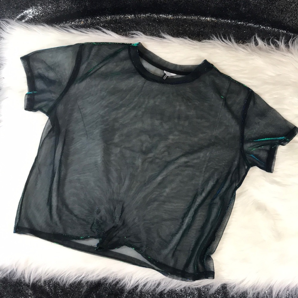 H&M Metallic Shine Crop Top